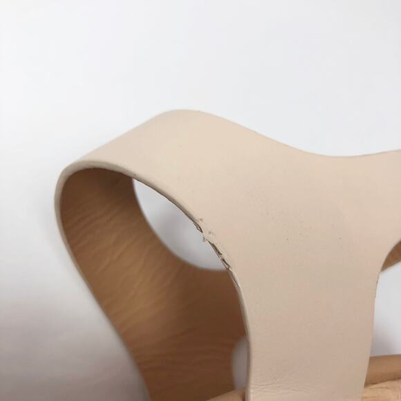 NEW OpBx Nisolo Open Toe Clogs Wooden Heel Sandals Shoes Platform Size 6.5 Bone - Picture 14 of 16